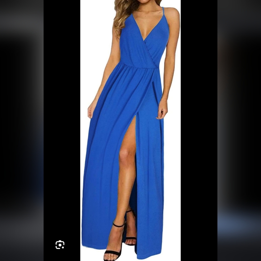 Chic Royal Blue Maxi Dress